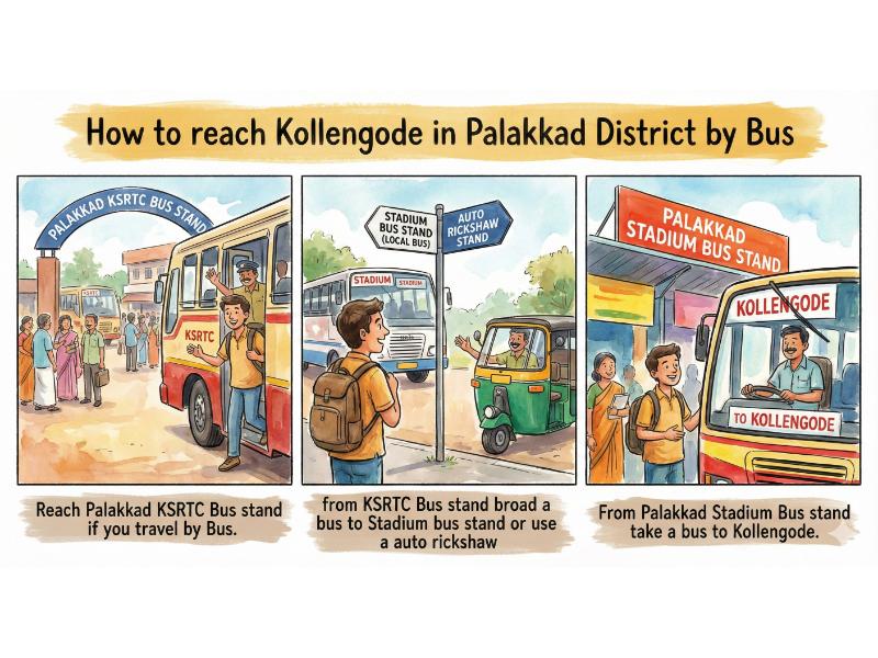 How to reach Kollengode by bus from Palakkad KSRTC and Stadium Bus Stand