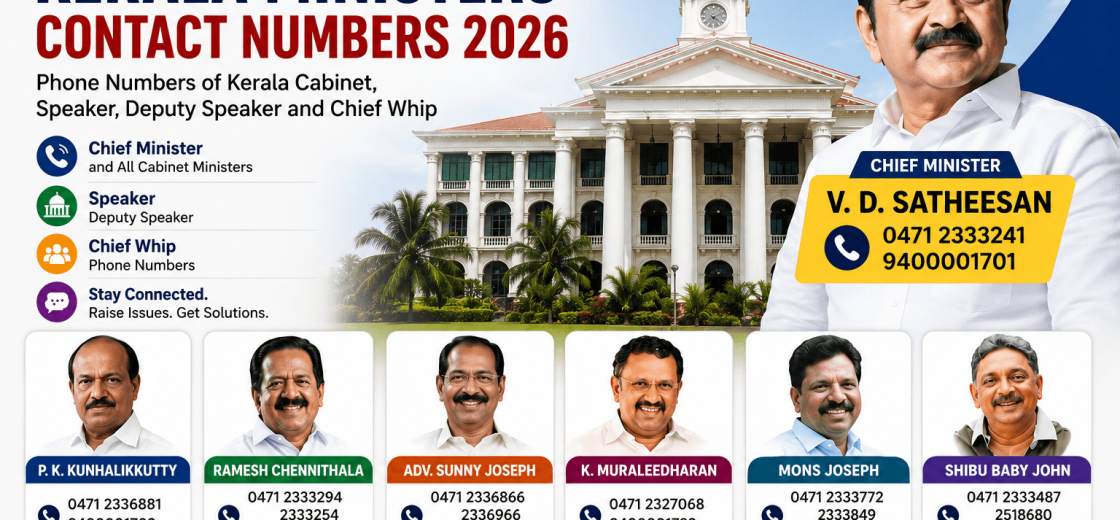 Kerala Ministers Phone Numbers 2026