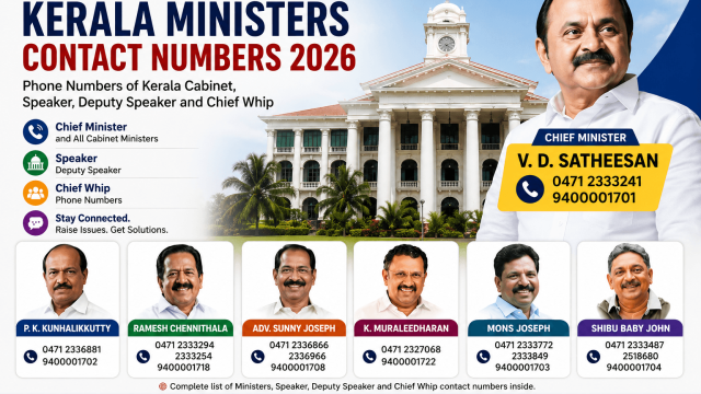Kerala Ministers Phone Numbers 2026