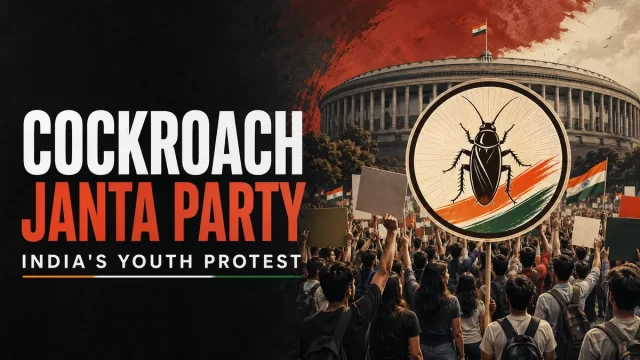 Cockroach Janta Party youth protest outside Indian Parliament